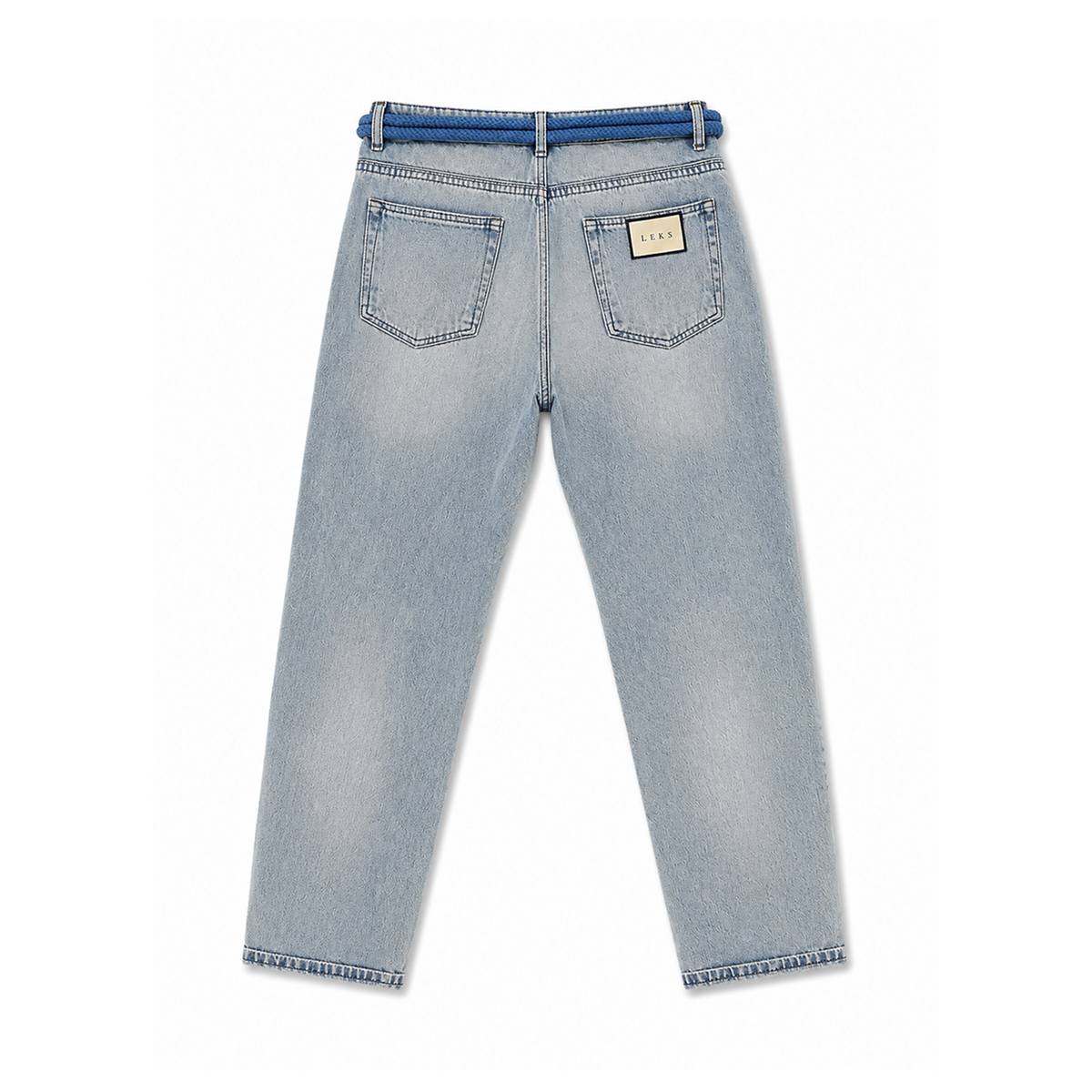 JEANS BAGGY WIGHT BLUE BELT