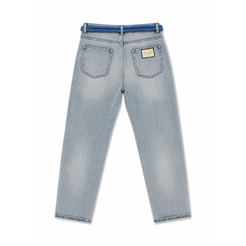 JEANS BAGGY WIGHT BLUE BELT