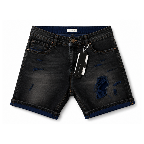 JEAN SHORT BLACK BLUE
