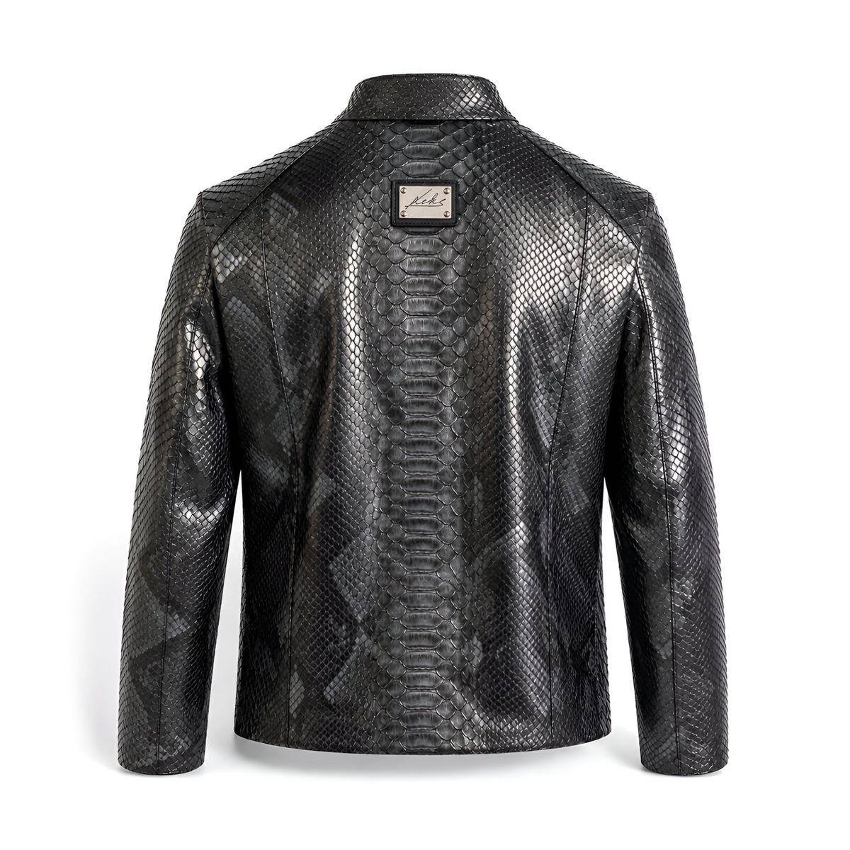 PYTHON LEATHER JACKET (GREY MERLE)