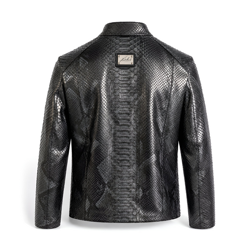 PYTHON LEATHER JACKET (GREY MERLE)